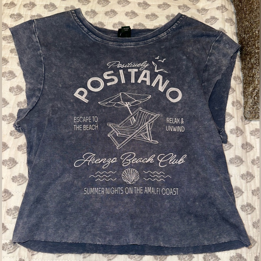 Italian “Positano” Vintage Cropped T-shirt